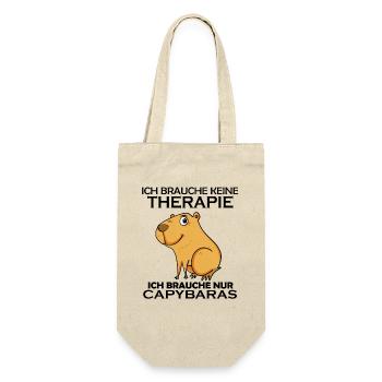 Capybara Wasserschwein - Geschenkbeutel für Flaschen - Natur - Vorne