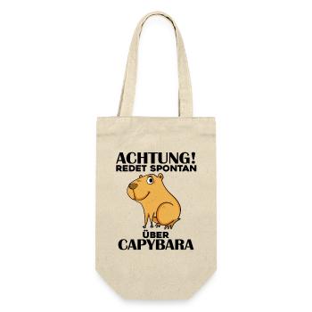 Capybara Wasserschwein - Geschenkbeutel für Flaschen - Natur - Vorne