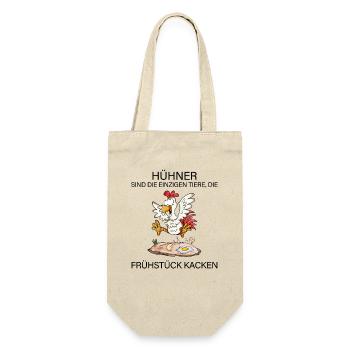 Landwirt Landwirte Huhn Hühner Spruch - Geschenkbeutel für Flaschen - Natur - Vorne