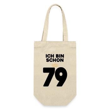 79 Geburtstag - 79 Jahre mit Krone - Geschenkbeutel für Flaschen - Natur - Vorne