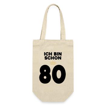 80 Geburtstag - 80 Jahre - Geschenkbeutel für Flaschen - Natur - Vorne