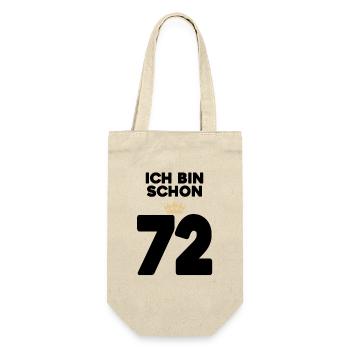 72 Geburtstag - 72 Jahre mit Krone - Geschenkbeutel für Flaschen - Natur - Vorne