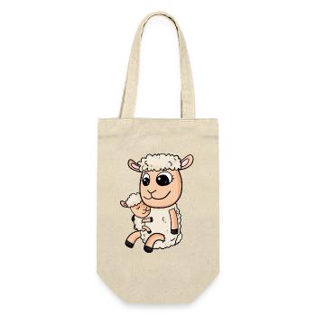 Sheep with baby Sheep - Gift Bag for Bottles - nature - Front