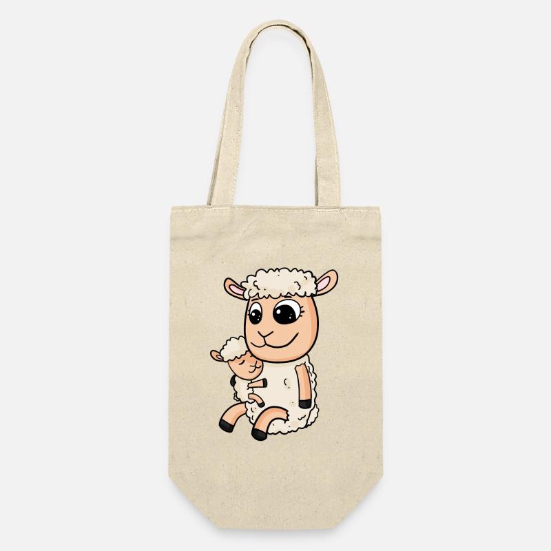 Moutons avec bébé moutons - Sac à bouteille - nature
