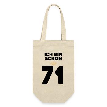 71 Geburtstag - 71 Jahre mit Krone - Geschenkbeutel für Flaschen - Natur - Vorne