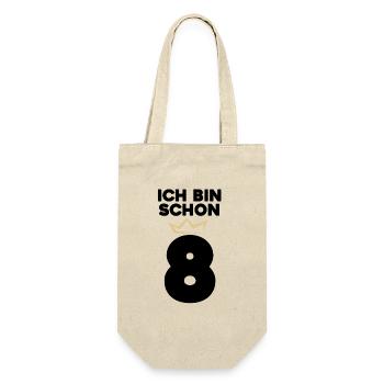 8 Geburtstag - 8 Jahre mit Krone - Geschenkbeutel für Flaschen - Natur - Vorne
