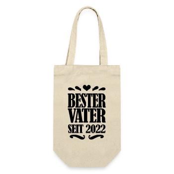 Bester Vater seit 2022 - Geschenkbeutel für Flaschen - Natur - Vorne