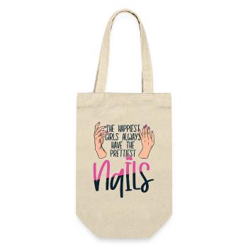 The Happiest Girls Have The Prettiest - Geschenkbeutel für Flaschen - Natur - Vorne