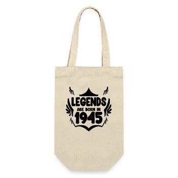 1945 - Jahrgang 1945 - Geschenkbeutel für Flaschen - Natur - Vorne