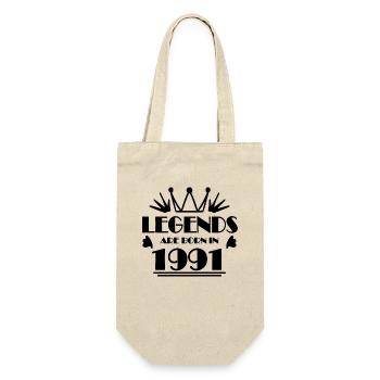 1991 - Jahrgang 1991 - Geschenkbeutel für Flaschen - Natur - Vorne