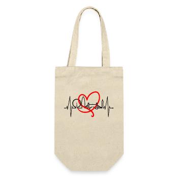 London Heartbeat Skyline England Heart Union Jack - Gift Bag for Bottles - nature - Front