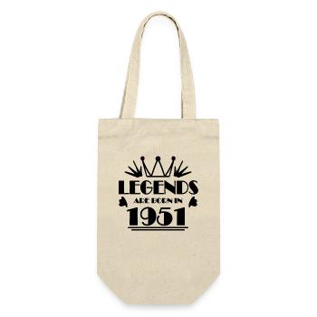 1951 - Jahrgang 1951 - Geschenkbeutel für Flaschen - Natur - Vorne