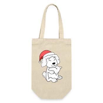 Poodle Dog Christmas Sleep Tired - Gift Bag for Bottles - nature - Front