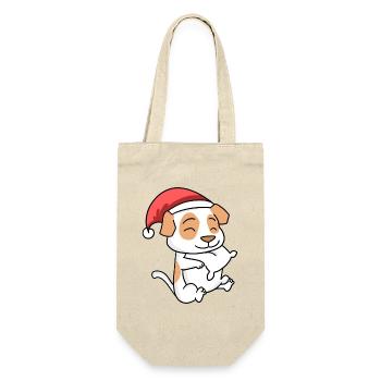 Jack Russell Terrier Dog Christmas Sleep - Gift Bag for Bottles - nature - Front