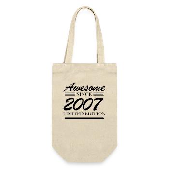 2007 - Jahrgang 2007 - Fantastisch seit 2007 - Geschenkbeutel für Flaschen - Natur - Vorne