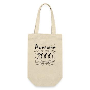 2000 - Jahrgang 2000 - Fantastisch seit 2000 - Geschenkbeutel für Flaschen - Natur - Vorne