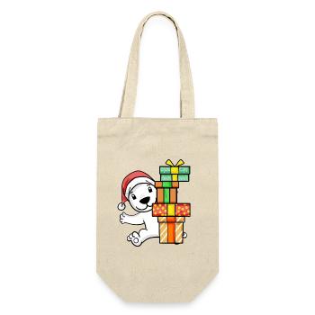 Christmas Polar Bear with Gifts - Gift Bag for Bottles - nature - Front