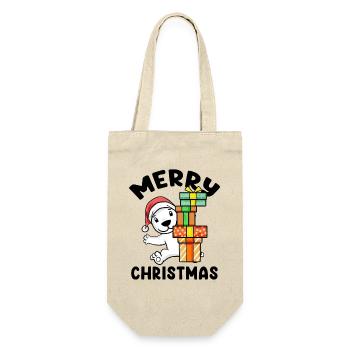 Merry Christmas Polar Bear with Gifts - Gift Bag for Bottles - nature - Front