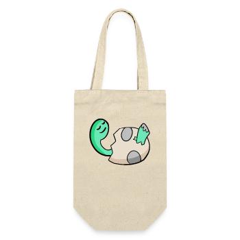 Dinosaurier Ei Dino Baby Motiv - Geschenkbeutel für Flaschen - Natur - Vorne