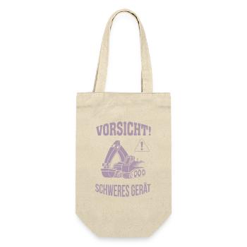 Bagger Baggerfahrer Baugeräteführer Schweres Gerät - Geschenkbeutel für Flaschen - Natur - Vorne