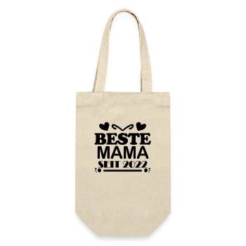Beste Mama seit 2022 - Geschenkbeutel für Flaschen - Natur - Vorne