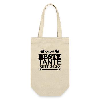 Beste Tante seit 2022 - Geschenkbeutel für Flaschen - Natur - Vorne