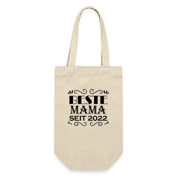 Beste Mama seit 2022 - Geschenkbeutel für Flaschen - Natur - Vorne