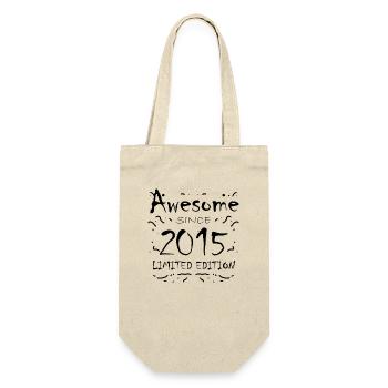2015 - Jahrgang 2015 - Fantastisch seit 2015 - Geschenkbeutel für Flaschen - Natur - Vorne