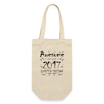 2017 - Jahrgang 2017 - Fantastisch seit 2017 - Geschenkbeutel für Flaschen - Natur - Vorne