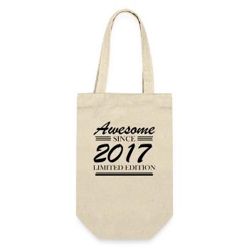 2017 - Jahrgang 2017 - Fantastisch seit 2017 - Geschenkbeutel für Flaschen - Natur - Vorne