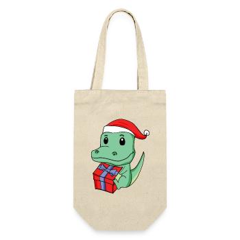 Noël Crocodile Bébé avec Cadeau - Sac à bouteille - nature - Devant