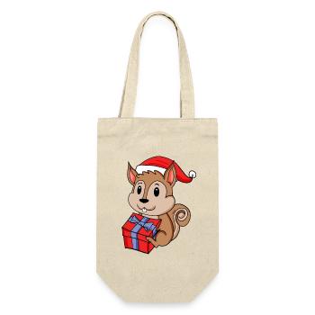 Bébé écureuil de Noël avec cadeau - Sac à bouteille - nature - Devant