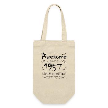 1957 - Jahrgang 1957 - Fantastisch seit 1957 - Geschenkbeutel für Flaschen - Natur - Vorne