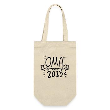 Oma 2023 - Werdende Oma 2023 - Geschenkbeutel für Flaschen - Natur - Vorne