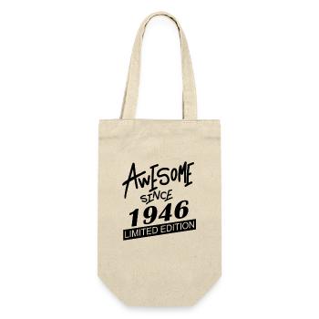 1946 - Jahrgang 1946 - Fantastisch seit 1946 - Geschenkbeutel für Flaschen - Natur - Vorne