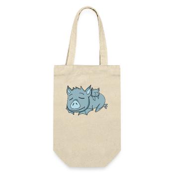 Bat with Baby Bat - Family - Gift Bag for Bottles - nature - Front