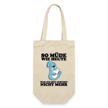 Müde Spruch lustig mit Seelöwe Motiv - Geschenkbeutel für Flaschen - Natur - Vorne