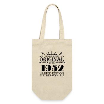 1952 - Baujahr 1952 - Jahrgang 1952 - Geschenkbeutel für Flaschen - Natur - Vorne