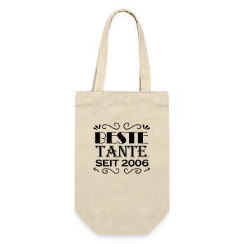 Beste Tante seit 2006 - Geschenkbeutel für Flaschen - Natur - Vorne
