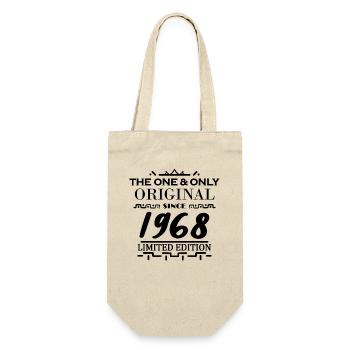 1968 - Baujahr 1968 - Jahrgang 1968 - Geschenkbeutel für Flaschen - Natur - Vorne