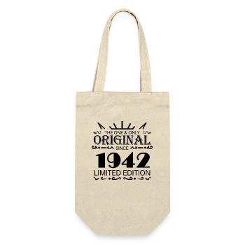 1942 - Baujahr 1942 - Jahrgang 1942 - Geschenkbeutel für Flaschen - Natur - Vorne