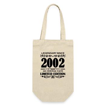 2002 - Jahrgang 2002 - Baujahr 2002 - Geschenkbeutel für Flaschen - Natur - Vorne