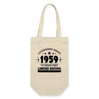 1959 - Jahrgang 1959 - Baujahr 1959 - Geschenkbeutel für Flaschen - Natur - Vorne