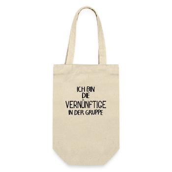 Vernünftig Lustig Spruch Sprüche - Geschenkbeutel für Flaschen - Natur - Vorne