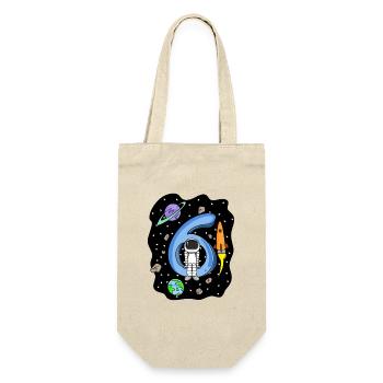6e anniversaire - Cadeau pour les garçons astronautes de 6 ans - Sac à bouteille - nature - Devant