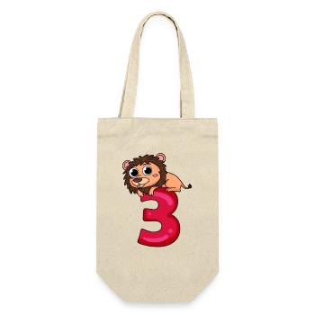 3 years old - 3 birthday with animal motif - Gift Bag for Bottles - nature - Front