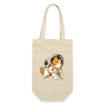 Space Cat Cute - Lustiger Tierhumor - Geschenkbeutel für Flaschen - Natur - Vorne
