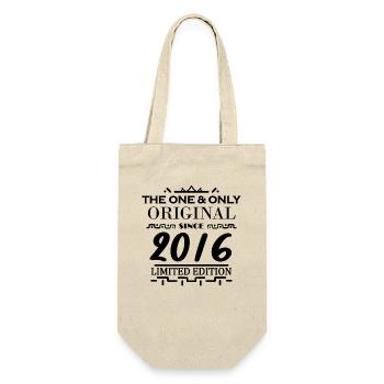 2016 - Year of construction 2016 - Vintage 2016 - Gift Bag for Bottles - nature - Front