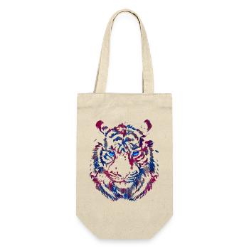 Tigerkopf - Tiger - Katzenauge Wildkatze - Geschenkbeutel für Flaschen - Natur - Vorne