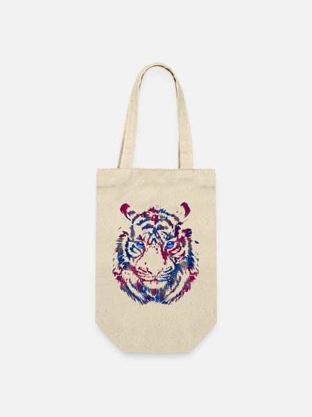 Tigerkopf - Tiger - Katzenauge Wildkatze - Geschenkbeutel für Flaschen - Natur